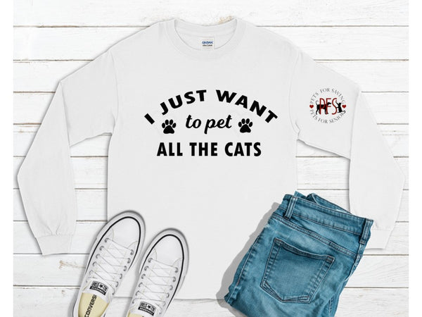 I just want to pet all the cats logo for PFS Shelter- Crewneck Sweatshirts