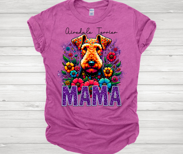 Airedale Terrier Mama Short Sleeve T-Shirt