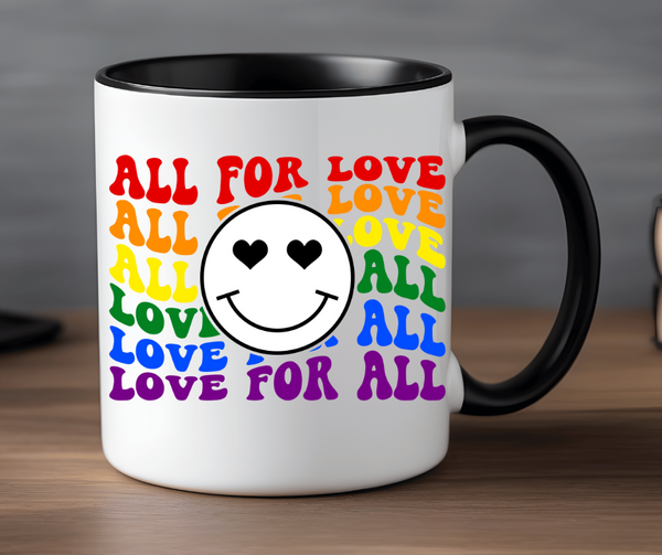 All For Love 15 Ounce Mug with Black Handle