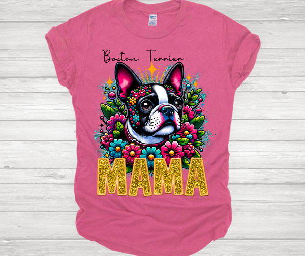 Boston Terrier Mama Short Sleeve T-Shirt