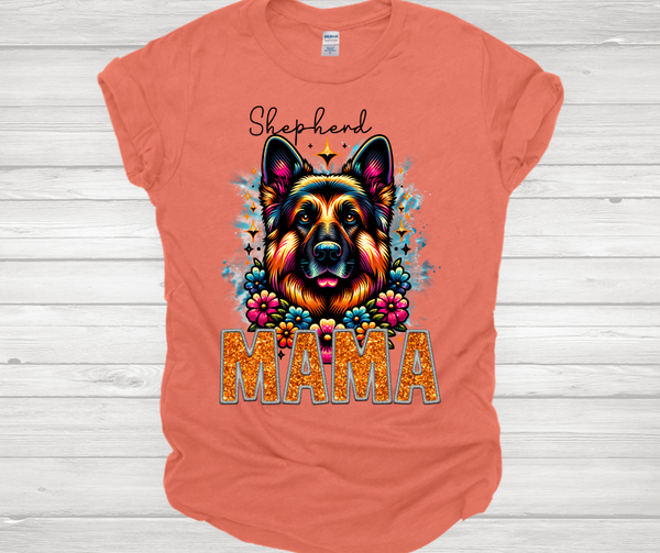 German Shepherd (tan) Mama Short Sleeve T-Shirt