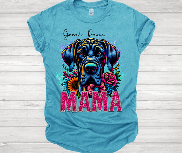 Great Dane (black) Mama Short Sleeve T-Shirt