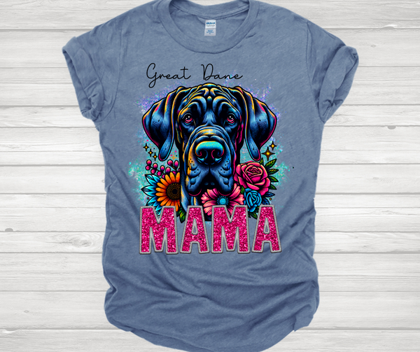 Great Dane (black) Mama Short Sleeve T-Shirt