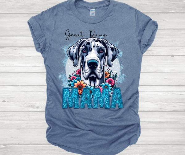 Great Dane (black/white) Mama Short Sleeve T-Shirt