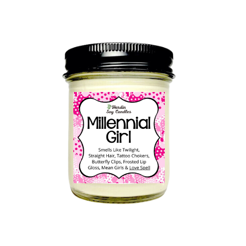 Millennial Girl Soy Candle - 8 ounce Jar