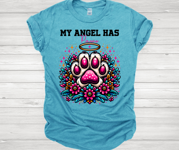 My Angel Has Paws (dog) Short Sleeve T-Shirt