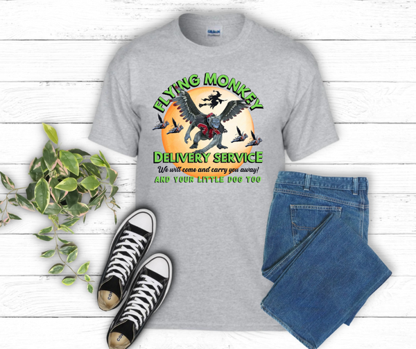 Flying Monkey Delivery Service Gray Short Sleeve T-Shirt - IBD WoZ Par-Tee!