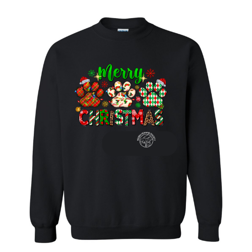 Black Crewneck Sweatshirt with Merry Christmas! - Peoria Humane Society