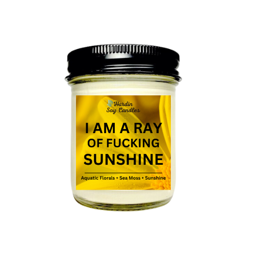 I Am a Ray of Fucking Sunshine Soy Candle - 8 ounce Jar