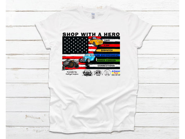 Outcast Jeepers Shop with a Hero 2023 – Fundraising T-Shirt
