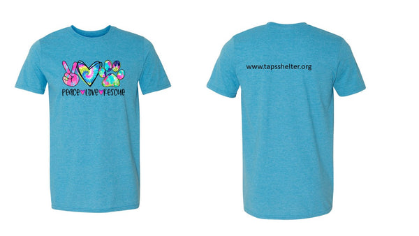 Peace Love Rescue T-Shirts for TAPS Animal Shelter in Pekin