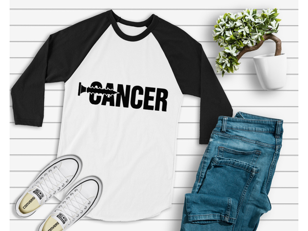 Pat Barrett fundraising Screw Cancer - Baseball shirt