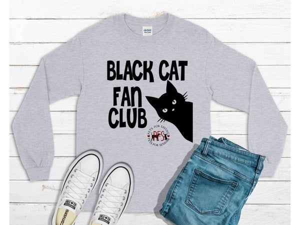 Black Cat Fan Club with logo for PFS Shelter- Crewneck Sweatshirts
