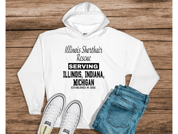 ISR Serving Illinois Indiana and Michigan - Hooded Pullover Sweatshirt (hoodie) for Illinois Shorthair Rescue