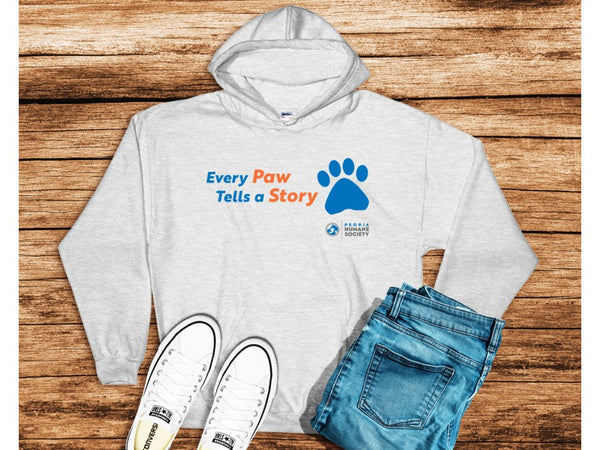 Every Paw Tells a Story Peoria Humane Society  Pullover Hooded Sweatshirt-Hoodie