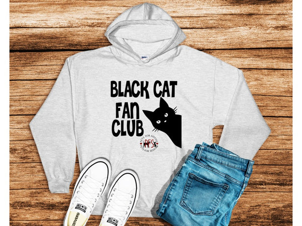 Black Cat Fan Club with logo for Pets for Seniors - Hooded Sweatshirts