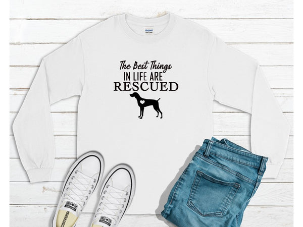 The Best Things in Life are Rescued- Crewneck Sweatshirt for Illinois Shorthair Rescue