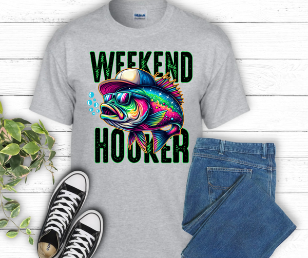 "Weekend Hooker" Short Sleeve Gray T-Shirt