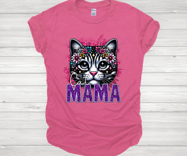 Cat Mama (black/white) Short Sleeve T-Shirt