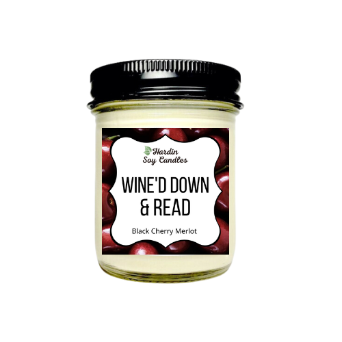 Wine'd Down & Read Soy Candle - 8 ounce Jar
