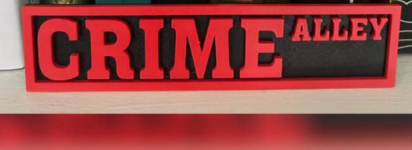 Crime Alley Bookshelf Sign