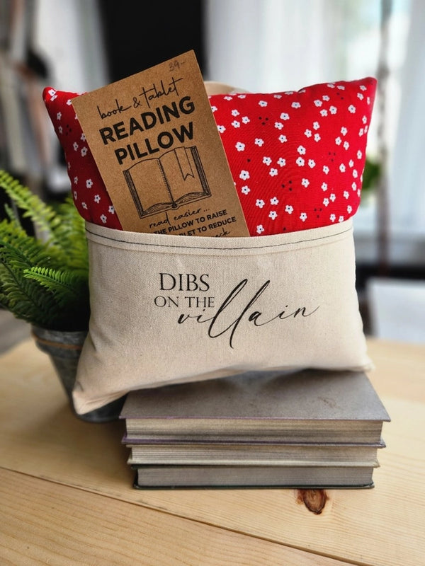 Reading Pillow - Dibs on the Villain