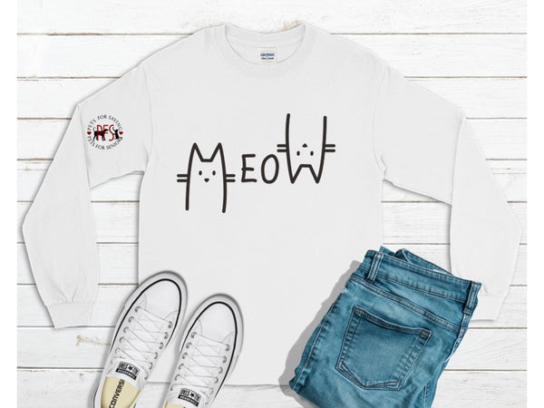 Meow Cat Shirts for PFS Shelter- Crewneck Sweatshirts