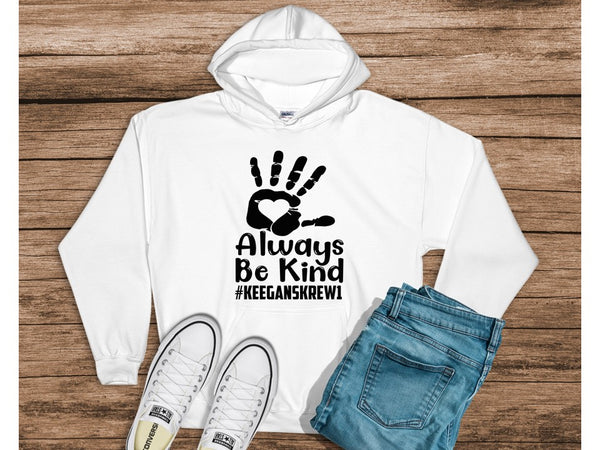 Heart Hand Always be Kind Keegan’s Krew  – Fundraising Hoodie